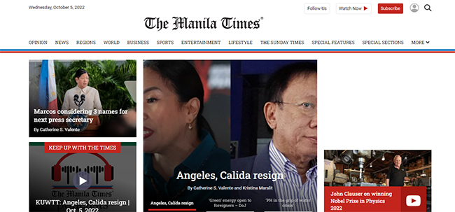 The Manila Times là trang báo Philippines uy tín