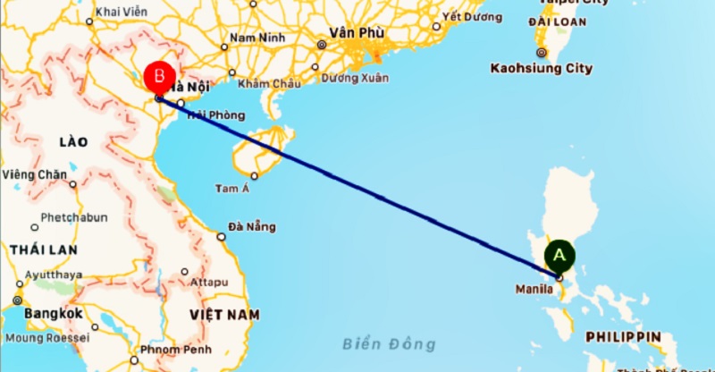 Thời gian bay từ Việt Nam sang Philippines mất 2 giờ 45 phút với chuyến bay thẳng